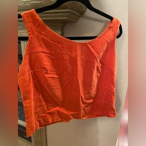 Orange velvet tank